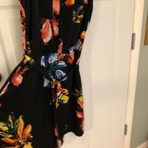 NWOT Target Shirt tail dress  black w elastic waist belt w silver XL